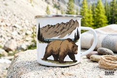 Grizzly Bear Mountain Scene, Bear PNG Wildlife Shirt Product Image 4