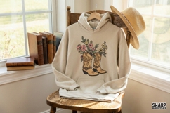Western Cowboy Boots Floral PNG, Boho Cowgirl Flower Boot Product Image 3