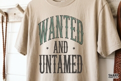 Wanted And Untamed, Western PNG Cowgirl Shirt Design, Product Image 2