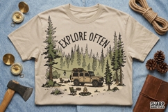 Explore Often Camping Scene, Hunting Png, Camping Png, Lake Product Image 3