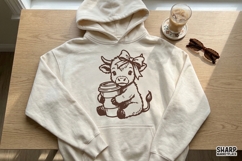 Cute Highland Cow Coffee PNG, Baby Cow Digital Download, Product Image 3