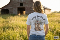 Country Sweetheart PNG, Floral Western Boots Design, Cute Product Image 4