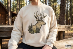 Deer Head PNG, Forest Animal Art, Nature Lover Shirt, Product Image 2
