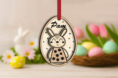 Bunny SVG Easter Basket Name Tag Ornament Present Laser Egg Product Image 3