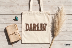 Darlin' Western Leopard Lettering Design, Southern Cowgirl Product Image 4