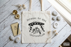 Anywhere But Here PNG, Funny Raccoon UFO Abduction Art, Product Image 3