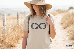 Infinite Barbed Wire Heart Illustration, Trendy PNG Edgy Product Image 2