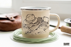 Vintage Fly Fishing Gear Illustration For Summer Outdoors, Product Image 2