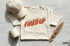 Firedup Flame Text PNG, Trendy Shirt PNG For DTF Product Image 3