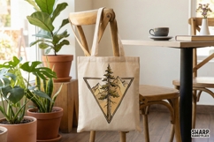 Mountain Pine PNG, Nature Wilderness Shirt, Geometric Product Image 4