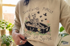 Surviving Purely Out Of Spite Skeleton Coffin Drawing, Product Image 3