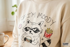 If I'm Moody Give Me Foody Cat PNG, Funny Food Shirt, Product Image 2