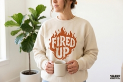 Fired Up Retro Flame PNG, Trendy Shirt PNG With Funny PNG Product Image 4