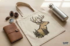 Deer Head PNG, Forest Animal Art, Nature Lover Shirt, Product Image 3