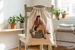 Pin Up Girl PNG, Vintage Tattooed Woman Shirt Design, Retro Product Image 4