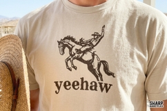 Yeehaw Bucking Bronco Rodeo Rider Art, PNG Designs With Product Image 5