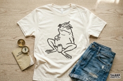 Funny Frog PNG, PNG Designs, Fall PNG, Leaf Hat Lounge Product Image 4