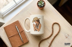 Praying Cowgirl Boho Western Portrait, Christian Png, Product Image 3