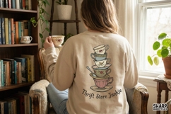 Thrift Store Junkie PNG, Vintage Teacup Clipart, Retro Tea Product Image 4