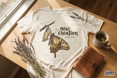 New Creation PNG, Butterfly Christian Shirt, 2 Cor 5:17 Product Image 2