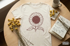 Sunflower PNG Design, Vintage Hand Drawn Flower Graphic, Product Image 3