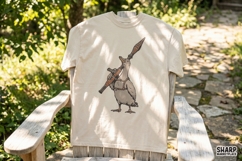 Funny Armed Goose Illustration With Hunting PNG Grit, Funny Product Image 2