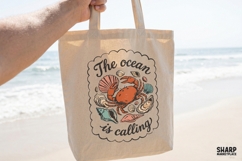 The Ocean Is Calling Summer PNG, Beach PNG Shell Crab Art, Product Image 3