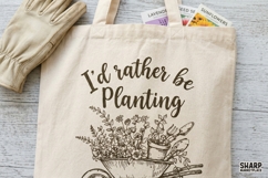 I'd Rather Be Planting Garden Wheelbarrow Floral Art With Product Image 3