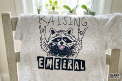 Raising Feral Raccoon Punk Graphic, Trendy Shirt Product Image 4