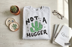Not A Hugger Cactus Graphic, Western PNG, Trendy Shirt Product Image 3
