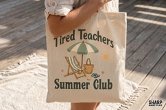 Tired Teachers Summer Club Beach Vacation Art, Teacher PNG Product Image 2