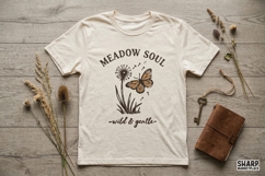 Meadow Soul PNG, Wild &amp; Gentle Butterfly Shirt Design, Product Image 2