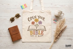 Open Your Bible Let It Bloom, Christian PNG With Bookmark Product Image 4