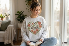 Amour PNG Rose Heart, Romantic Floral Printable, Vintage Product Image 3