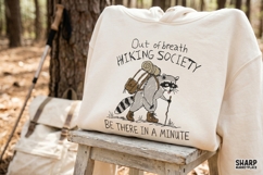 Out Of Breath Hiking Society PNG, Funny Raccoon Camping Product Image 5