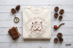 Indubitably Mustache Cat Sketch, PNG Designs For Shirt Product Image 3
