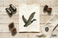 Flying Mallard Duck, Summer Trendy Shirt PNG, Vintage Product Image 3