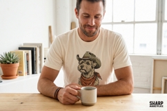 Scruffy Cowboy Dog Portrait With Western Hat, Bandana Style Product Image 2