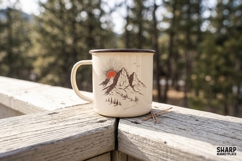 Vintage Mountain Sunrise Trail, Camping PNG Nature Product Image 4