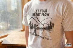Let Your Heart Flow Fishing PNG Lake Scene, Camping PNG Product Image 6