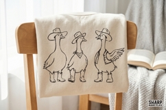 Funny Cowboy Geese Trio In Western Hats, Western PNG, Product Image 2
