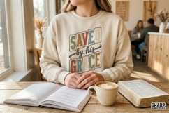 Saved By His Grace Christian Shirt Sublimation, Faith Bible Product Image 2