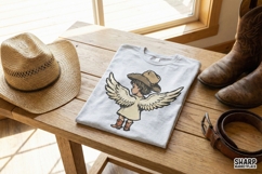 Cowboy Angel Kid PNG, Western Child with Wings, Cute Product Image 3
