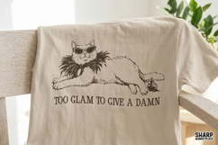 Too Glam To Give A Damn Cat PNG, Shirt Png, Funny Png, Product Image 2
