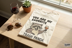 You Are My Favorite Trash Panda PNG, Raccoon Wine Glass Product Image 2