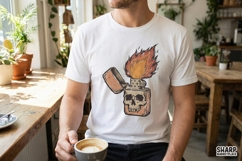 Skull Lighter PNG, Vintage Flame Clipart, Edgy Skull Fire Product Image 2