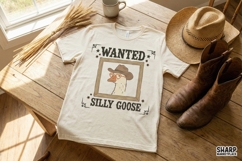 Wanted Silly Goose PNG, Funny Cowboy Goose Shirt Digital Product Image 2
