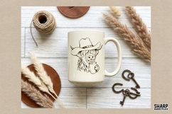 Highland Cow In Cowboy Hat With Drink, Highland Cow PNG, Product Image 3