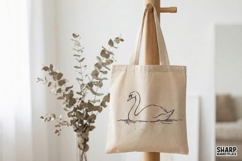 Minimalist Swan PNG Design, Elegant Line Art Bird Graphic, Product Image 4