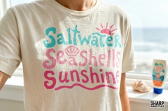 Saltwater Seashells Sunshine, Summer PNG, Trendy PNG Shirt, Product Image 4